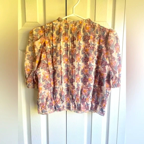 New Aritzia Wilfred Mansfield Ruffle Blouse Floral - Picture 3 of 8